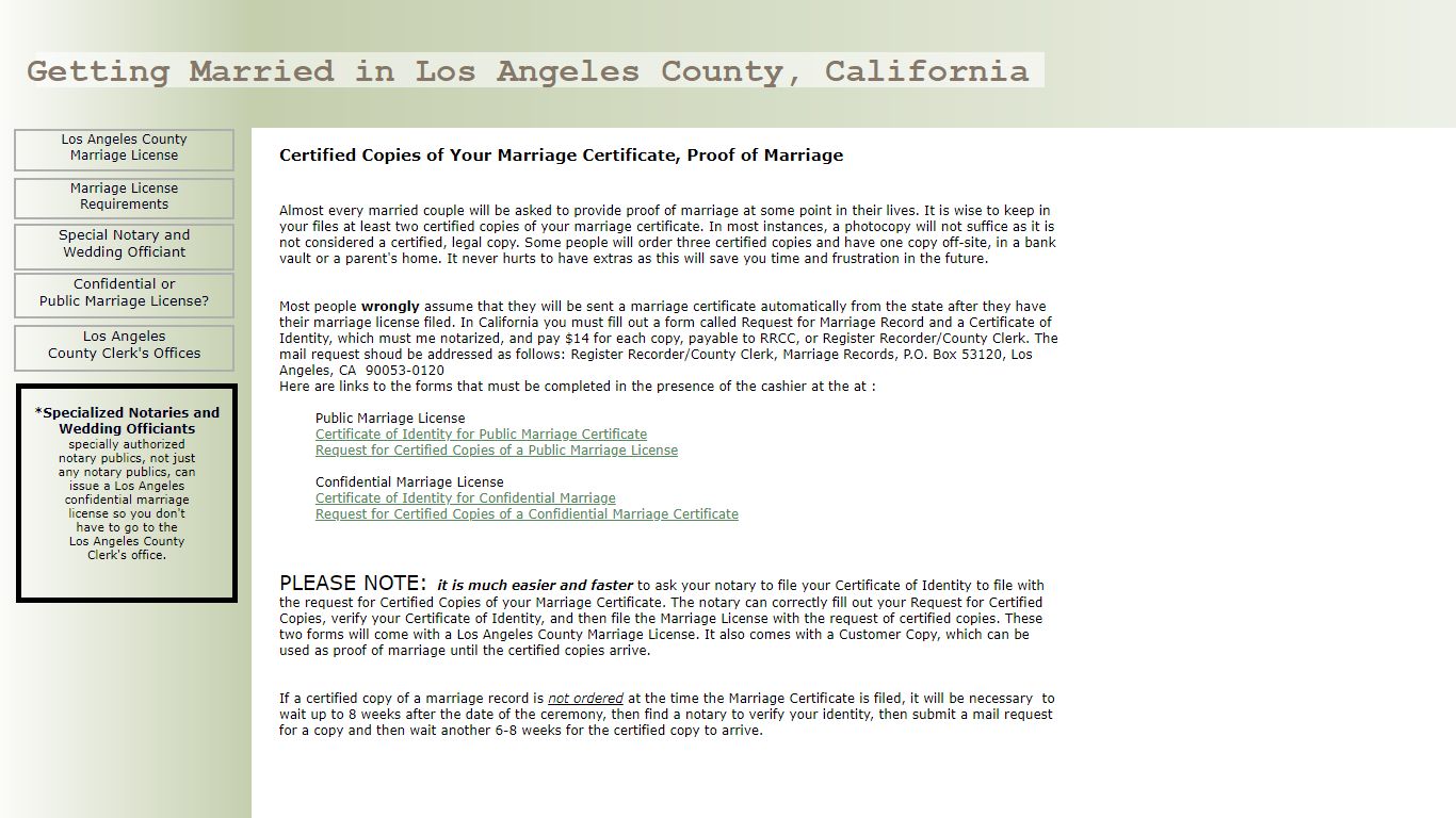 Certified Copies of Your Marriage Certificate, Proof of Marriage